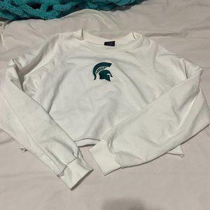 Hype and Vice Michigan State cropped crewneck sweatshirt